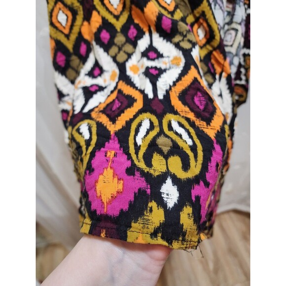 Cato XL Women Multicolor Vest Sleeveless Open Front Paisley Ikat Bold Ethnic - Picture 5 of 13